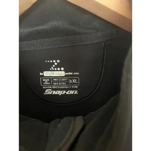 Snap-On Zorrel Weather Series Soft Shell Jacket Size XL Black Fleece Lined Logo - Picture 5 of 7